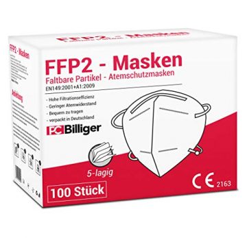 100 Stück FFP2 Masken von Dr. Family - CE Zertifiziert Mundschutz 5-lagig Maske mit versteckten Nasenbügel hygienisch verpackt - 3