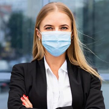 100 Stück OP Masken CE zertifiziert Typ IIR,MADE IN EU,medizinischer Masken Mundschutz, flitereffiziente Einwegmasken,3-lagige atmungsaktive Maske mit Vliesstoffen (Blau) - 6