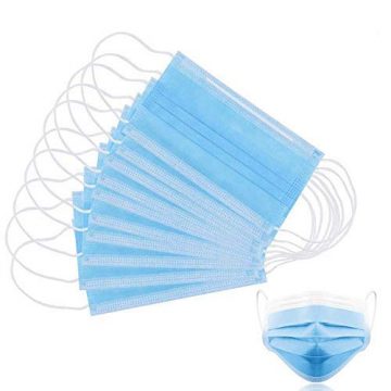 100 Stücke Weich Disposable Mundschutz Maske 3-Lagig Masken Staubdicht Einwegesschutzmasken Atemmasken mit Ohrringe, Blau - 6