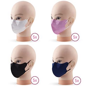 20 FFP2/KN95 Maske Bunt Mix CE Zertifiziert Kleine Größe Small, Medizinische Mask mit 4 Lagige Masken, Staub- und Partikelschutzmaske, Atemschutzmaske mit Hoher BFE-Filtereffizienz≥95|20 Stück - 4