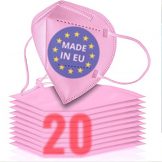 20x FFP2 rosa [MADE IN EU] - FFP2 Maske rosa CE zertifiziert nach EN149:2001+A:2009 - Farbige FFP2 Maske pink CE zertifiziert - FFP2 Maske bunt in rosa - atmungsaktive FFP2 bunt, FFP2 pink aus Europa - 1