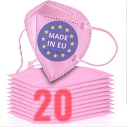 20x FFP2 rosa [MADE IN EU] - FFP2 Maske rosa CE zertifiziert nach EN149:2001+A:2009 - Farbige FFP2 Maske pink CE zertifiziert - FFP2 Maske bunt in rosa - atmungsaktive FFP2 bunt, FFP2 pink aus Europa - 1