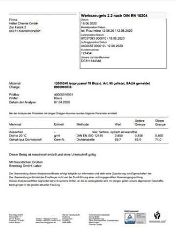 5 L Zugelassenes Desinfektionsmittel für Hände & Flächen - anwendungsfertig - auch geeignet für Lebensmittelindustrie - 2