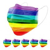 5er Set Mundschutz Alltagsmaske 100% Vlies 3lagig in Uni farbig, Regenbogen Unisex Stoffmaske (1x 5er Pack Rainbow)… - 1