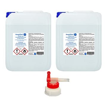 AseptiSan - VAH gelistet - 2 x 5 Ltr. Kanister inkl. 1 x AGH Flächen- und Händedesinfektionsmittel Pharmazentralnummer-16613756 HERRLAN Qualität Made in Germany - 1