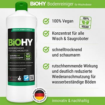 BiOHY Bodenreiniger für Wischroboter (1l Flasche) | Konzentrat für alle Wisch & Saugroboter mit Nass-Funktion | nachhaltig & ökologisch - 2