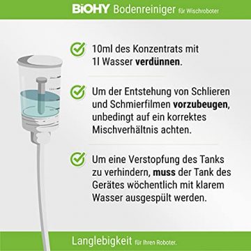 BiOHY Bodenreiniger für Wischroboter (1l Flasche) | Konzentrat für alle Wisch & Saugroboter mit Nass-Funktion | nachhaltig & ökologisch - 5