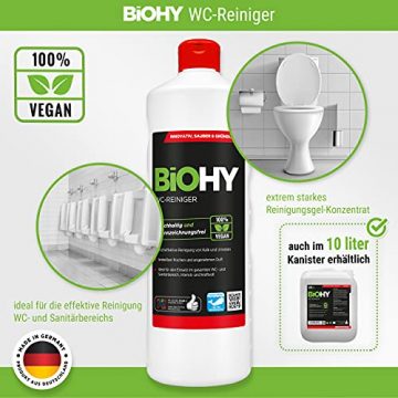 BiOHY WC-Reiniger (1l Flasche) | EXTRA STARK | Profi bio Konzentrat | Dickflüssiges Reinigungs-Gel | Ideal gegen Urinstein - 3