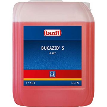 Buzil Sanitärreiniger Bucazid S G467 kraftvoller Reiniger, für Bad und WC mit Geruchsblocker, rot, Kanister 10l - 1