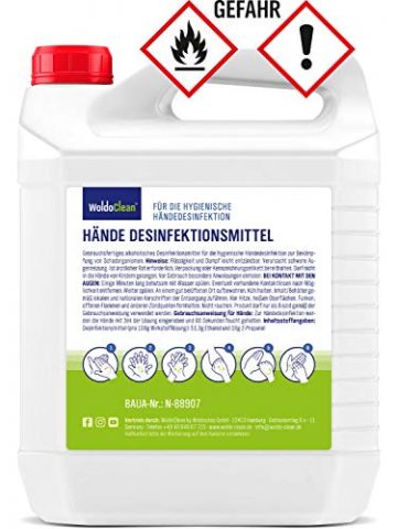 Desinfektionsmittel 5l Hände & Haut mit Rückfetter - ohne Parfüm und Farbstoffe - 6