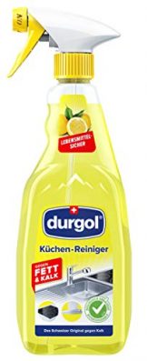 durgol Küchenreiniger – Entfernt Fett & Kalk auf Glaskeramik-Kochfeldern, Arbeitsflächen, Dampfabzügen, Spülbecken u.v.m. – Biologisch abbaubar – Deutsche Version – 1 x 500ml - 1