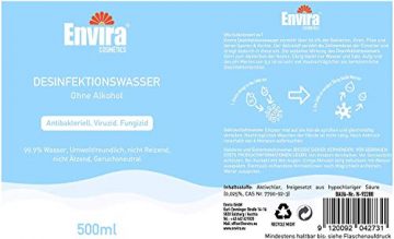 Envira Desinfektionswasser (500ml) - Hygienespray auf Wasserbasis ohne Alkohol - Anti-Virus & Anti-Fungus Spray - 2