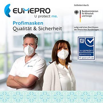 EUMEPRO FFP2 Comfort L – 20 Stück FFP2 Masken hergestellt UND Zertifiziert aus Deutschland [EN 149:2001+A1:2009, CE 0757] - 2