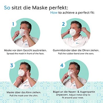 EUMEPRO FFP2 Comfort L – 20 Stück FFP2 Masken hergestellt UND Zertifiziert aus Deutschland [EN 149:2001+A1:2009, CE 0757] - 4