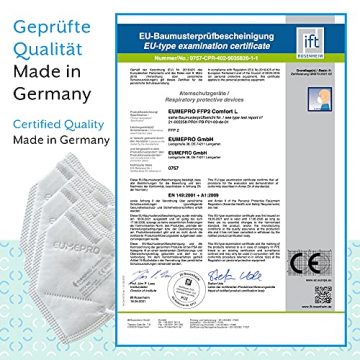 EUMEPRO FFP2 Comfort L – 20 Stück FFP2 Masken hergestellt UND Zertifiziert aus Deutschland [EN 149:2001+A1:2009, CE 0757] - 5