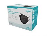 EUROPAPA® 20x FFP2 Schwarz Maske 5-Lagen Mundschutzmaske CE Stelle zertifiziert Atemschutzmasken hygienische Einzelverpackung EU 2016/425 - 1