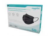 EUROPAPA® 50x Schwarz Medizinisch Type IIR Norm EN 14683 TÜV CE zertifizierte Mundschutzmasken OP Masken 3-lagig Mundschutz Gesichtsmaske Einwegmaske BFE ≥ 98% - 1