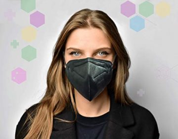 FFP2 Maske Schwarz [Black Edition] Schachtel à 10 Stück CE Zertifiziert Masken Mundschutz, Mit Gummiband und anpassbarem Nasenbüge [5 Filtrationsschichten] Schwarze - 4