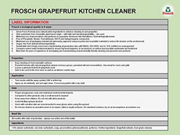 Frosch Grapefruit Fett-Entferner, gegen Fett & Eingebranntes, Fettlöser, Sprühflasche, für Küche, Grill und Ofen, 1er Pack (1 x 500 ml) - 3