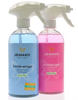 Jemako Reiniger-Set - Kraftreiniger Pink Grapefruit 500 ml & Sanitärreiniger 500 ml - inkl. 2 Schaumpumpen - 1