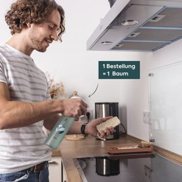 klaeny® Küchenreiniger Set (Set aus recycelter PET Flasche und 6 Klaentabs) - Stark gegen Fett - Biologisch abbaubar - Vegan - 7