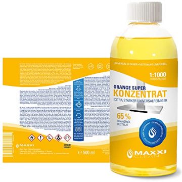 Maxxi Clean Orangenreiniger Konzentrat Reinigungsmittel 500 ml - Universalreiniger als Glasreiniger, WC Reiniger, Badreiniger und Küchenreiniger für Haushalt und Industrie - extra stark - 5