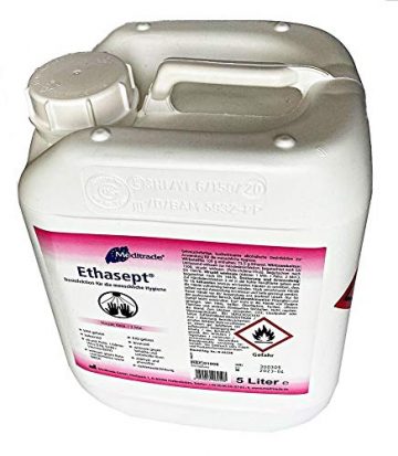 Meditrade Ethasept Desinfektionsmittel 5 Liter für Hand Hände, Flächen und Haut Hygiene, Schnelldesinfektion, Ethanol 73,5%, Empfohlen vom RKI - 2