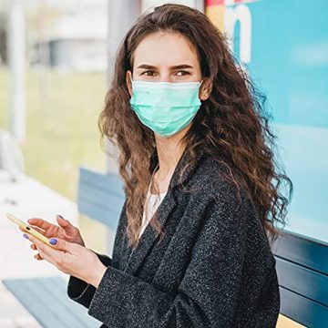 Medizinische Masken bunt,50 Stück,3-lagig Einwegmasken,CE Zertifiziert typ IIR,op Masken für Erwachsene,Effektiver Mund und Nasenschutz,Atmungsaktive Bedeckung - 7