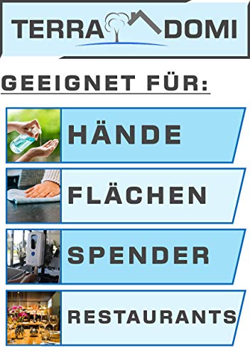 ***Preis-Leistungs-Sieger***TerraDomi 5 Liter Desinfektionsmittel All-Des Breeze für Hände, zugelassen und zertifiziert, gegen jegliche Art von Viren zu 99,9%, mit Minzduft - 6