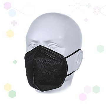 QZY FFP2 Maske Schwarz [Black Edition] Schachtel à 20 Stück CE Zertifiziert Masken Mundschutz, Mit Gummiband und anpassbarem Nasenbüge [5 Filtrationsschichten] Schwarze - 7