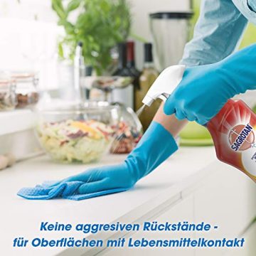 Sagrotan Küchen-Allzweck-Reiniger Spritzige Zitrone – 2in1 Desinfektionsreiniger für die zuverlässige Reinigung von Küchenoberflächen – 4 x 750 ml Sprühflasche - 5