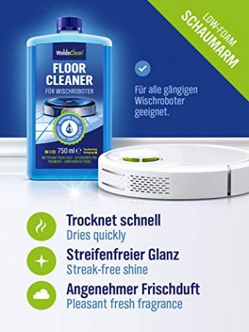 Wischroboter Reinigungsmittel Bodenreiniger - 750ml streifenfreie Reinigung für alle Hartböden - 2